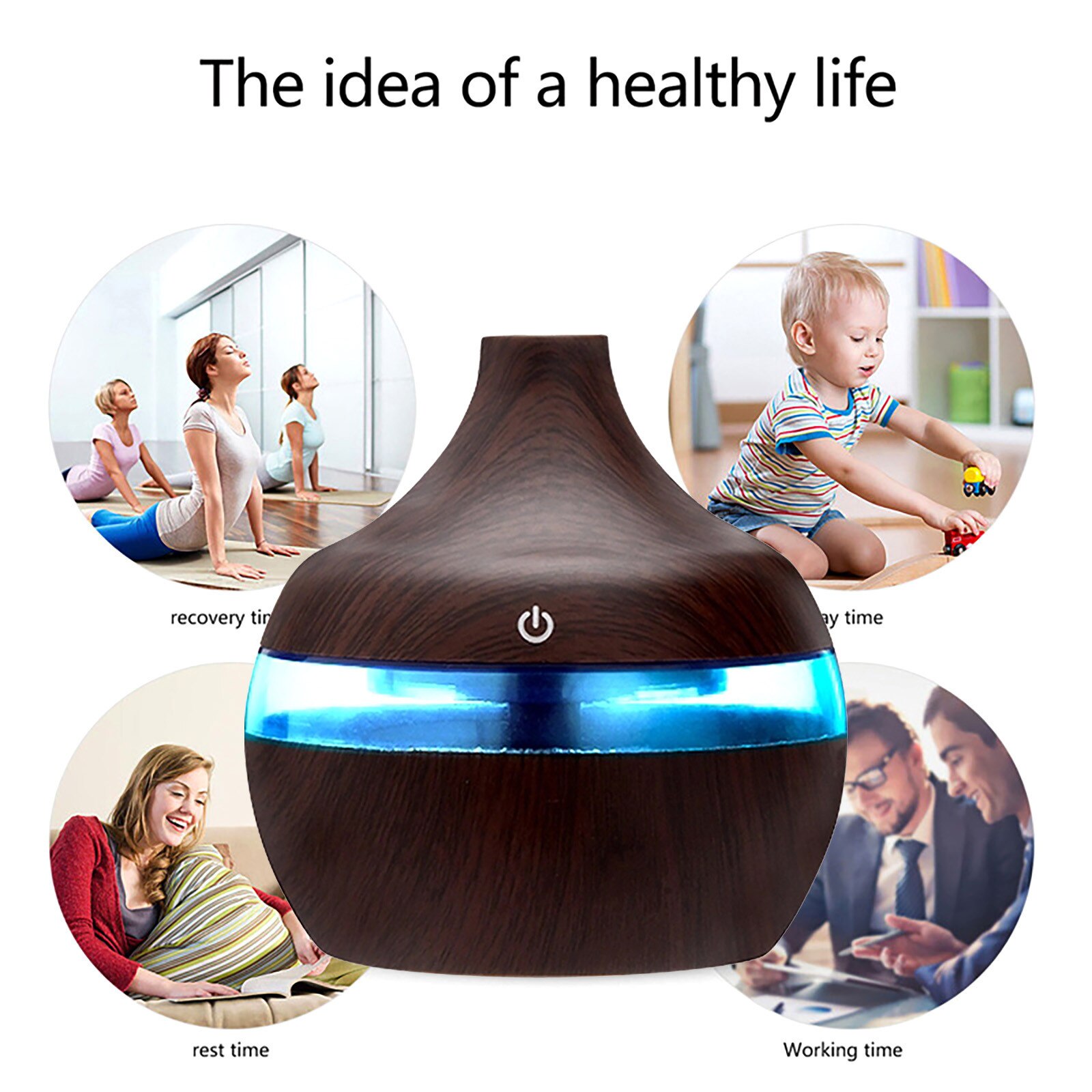 Wood Mini Air Humidifier For Home Electric Aromatherapy Diffusers Vaporizer Difuzer Aroma Diffusor Flavoring Fragrance Diffuser: B
