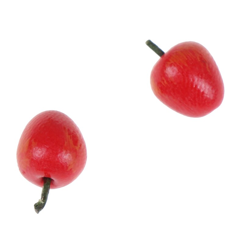 10 Stks/zak Poppenhuis Accessoires Miniatuur Rood Apple Keuken Decoratie Emulatie Rood Fruit Apple S