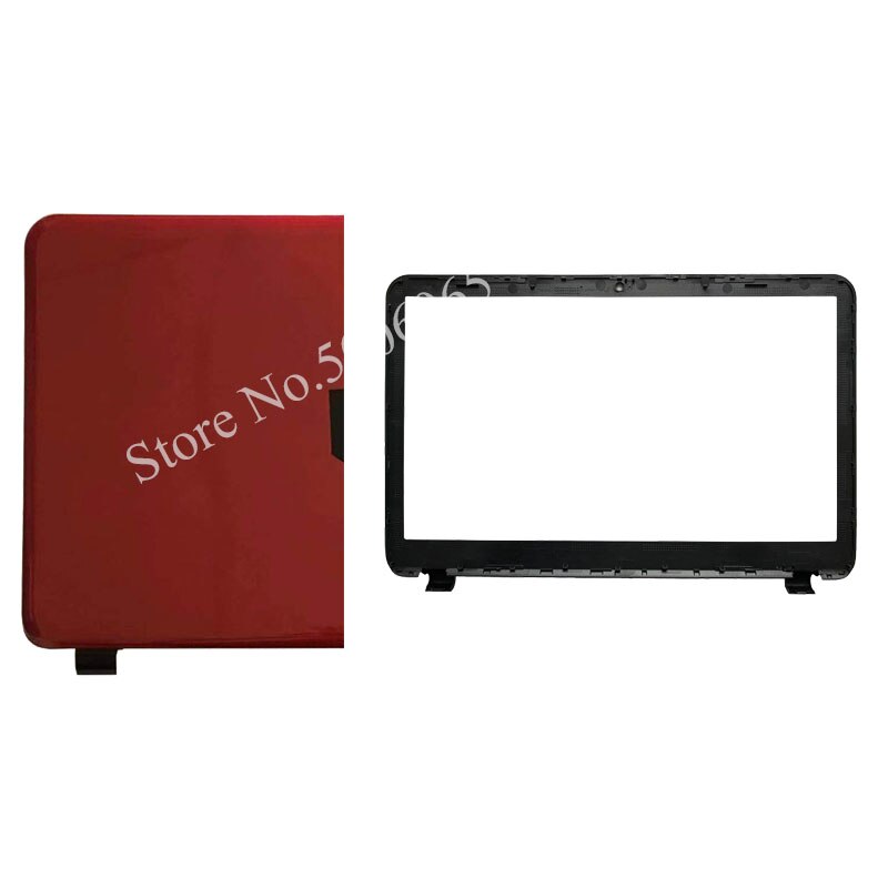 Nouvelle couverture arrière d'ordinateur portable LCD/lunette avant LCD/charnières pour HP 15-h005la 15-G 15-R 15-S 15T-R000 15Z-G000 245 250 N2815 256 15.6: Red and B