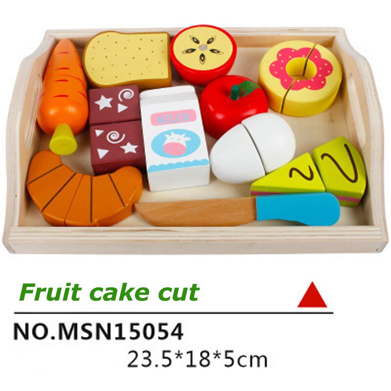 15 arten Holz simulation küche ei serie cut obst und gemüse dessert kinder pädagogisches spielen haus spielzeug