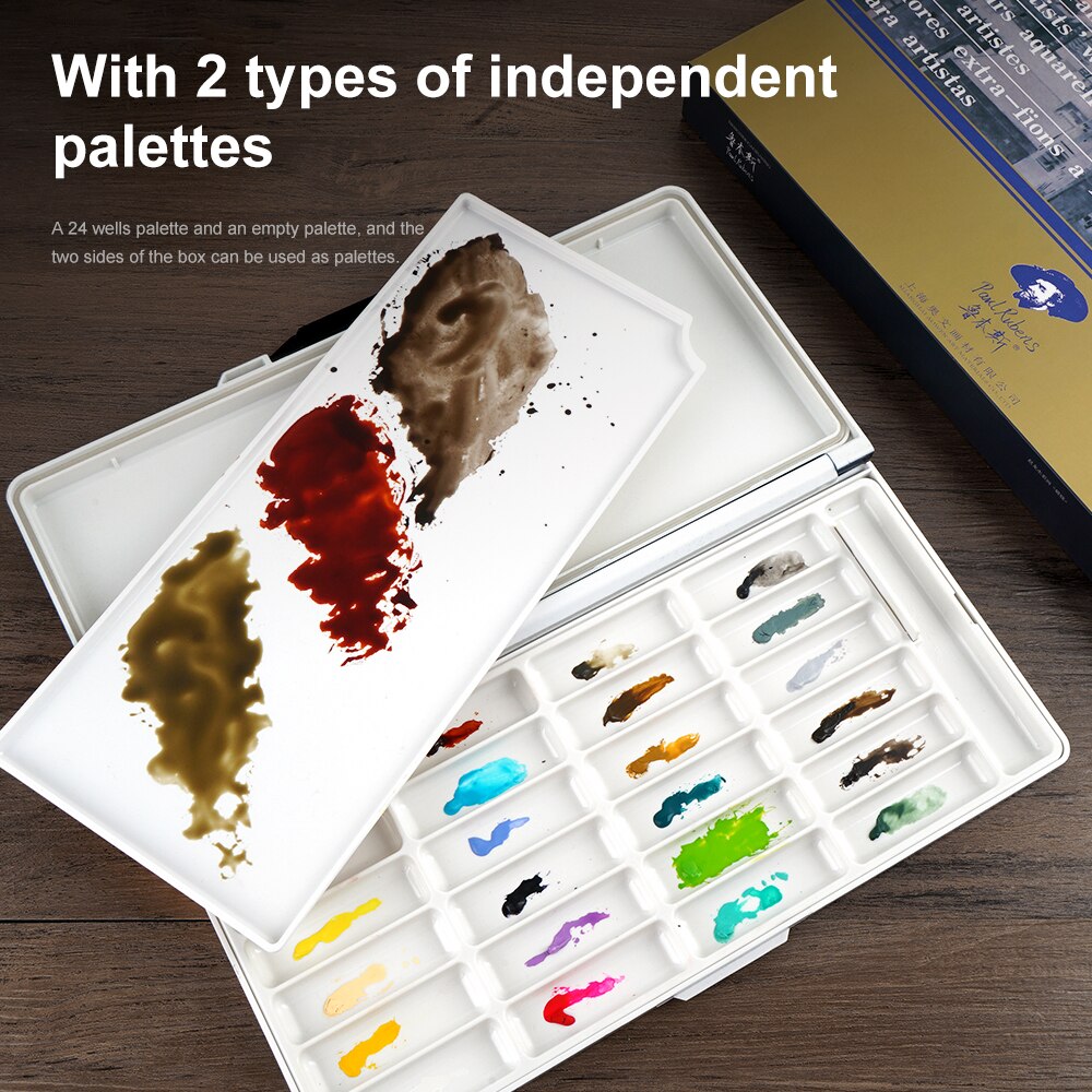Paul Rubens Aquarel Palet Plastic Doos Premium Hydraterende Met 2 Soorten Onafhankelijke Paletten Geschikt Voor Aquarel
