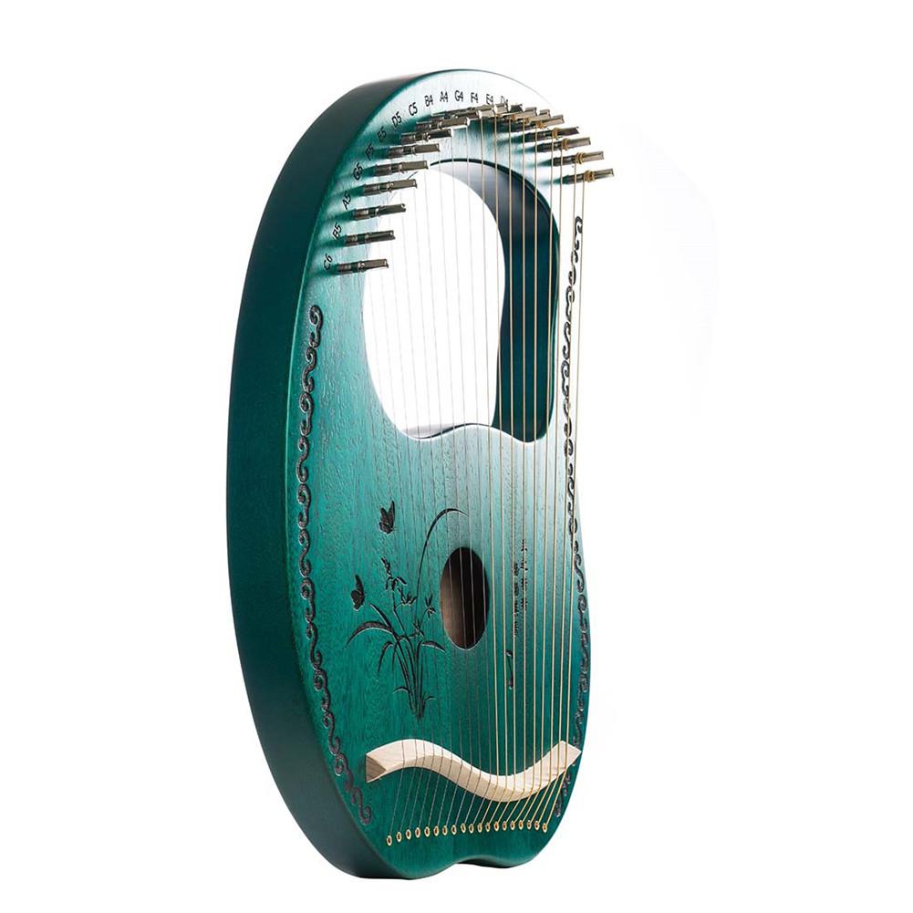 19 String Lier Mahonie Instrument Groene Harp Met Stemsleutel Snaarinstrument Voor Kinderen Volwassen Beginners