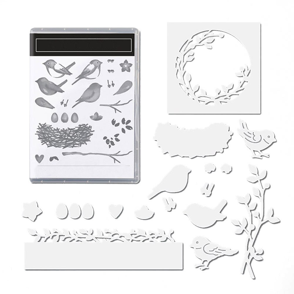 Troquelado Recortes de papel arte en relileve fabricación de tarjetas DIY sello para álbum de recortes troquelado Urraca tarjeta hecha a mano hojas de sellos decorativos: D
