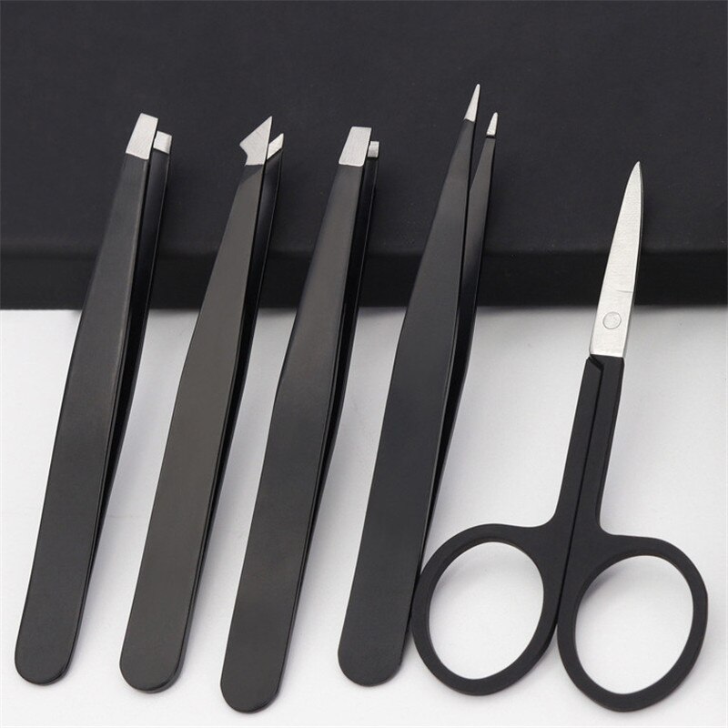 Ensemble de pincettes en acier inoxydable antistatique, outils d'entretien, ciseaux de beauté, pincettes de précision, outils de réparation pour sourcils 4/5 pièces