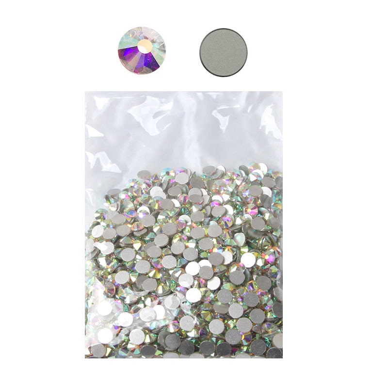 Swarovski – strass en verre à dos plat pour ongles, 1440 pièces, tailles mixtes SS4-SS50, pierres de décoration AB claires pour Nail Art, accessoires de manucure