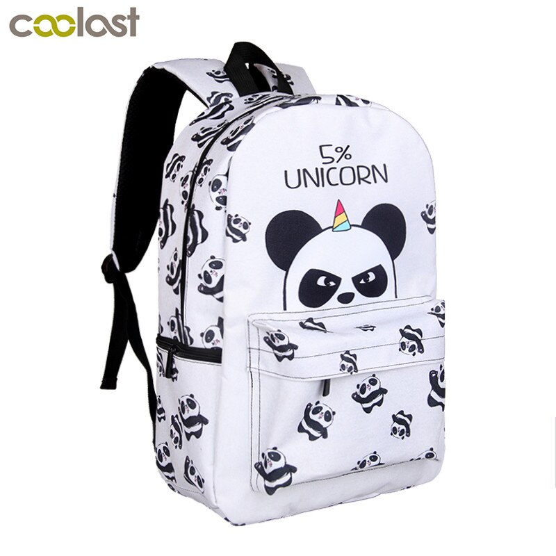 Kawaii 5 procent unicorn panda ryggsäck för tonårsflickor barn skolväskor tecknad ryggsäck barn bok väska skolväskor: Panda 000