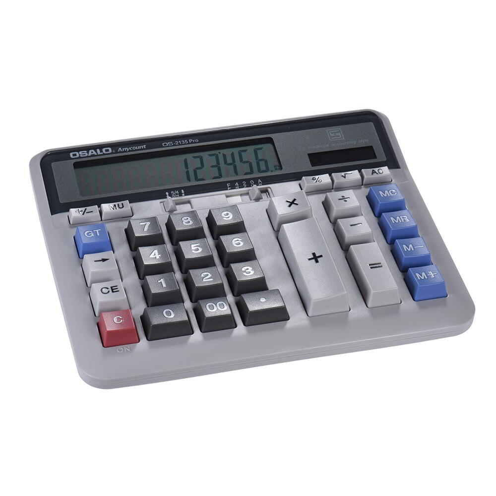 Large Computer Electronic12 Digit Display Multi-functional Calculator Counter Solar & Battery Power Big Button for School