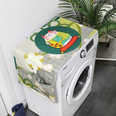 Japanse Stijl Lucky Cat Eenvoudige Wasmachine Deksel Waterdicht Koelkast Deksel Magnetron Stof Doek Handdoek Cover: 08