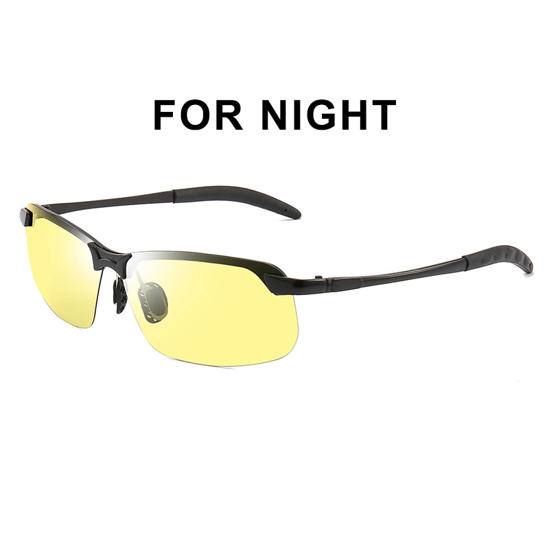 Dag nattesyn solbriller mænd mærke polariseret natkørsel chauffører mandlig sikkerhed kørsel fiskeri  uv400 briller: C1
