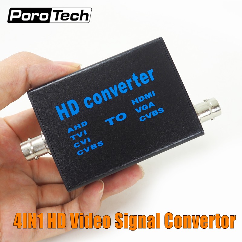 Fabriek Direct 4-in-1 high definition video signaal converter AHD41, AHD/TVI/CVI/CVBS signaal naar HDMI/VGA/CVBS signaal converter