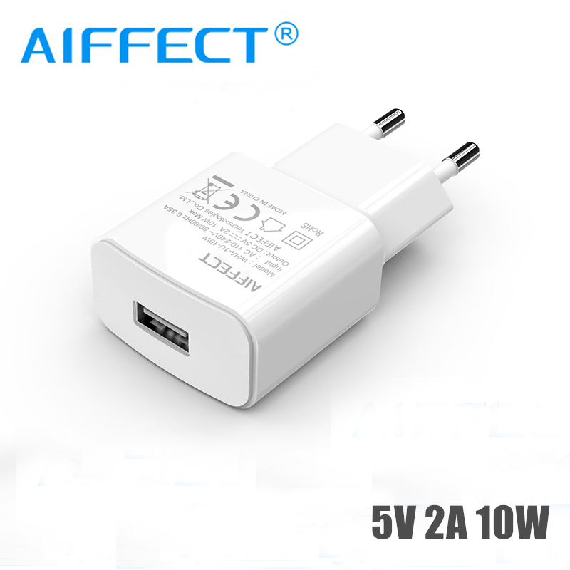 AIFFECT Handy Ladegerät 1A 2A USB Reise Ladegerät Tragbare Wand Adapter EU Stecker Schwarz Weiß für iPhone SanSung Xiaomi huawei: 5V2A White EU Plug