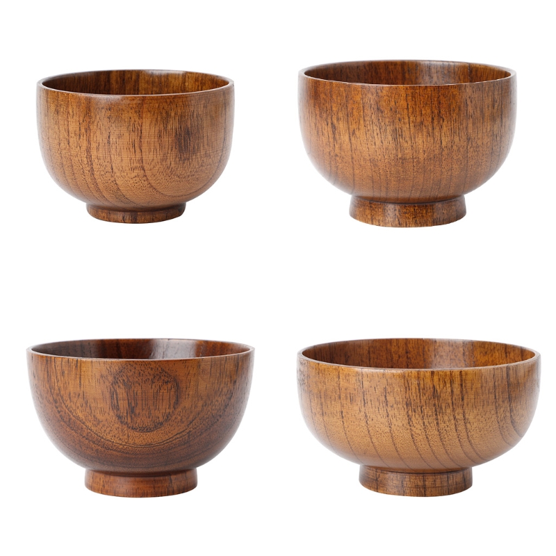 Utensilio de cocina vajilla azufaifo Natural de madera Bol para arroz o sopa comida Containter belleza de contenedor de almacenamiento tazón de fuente