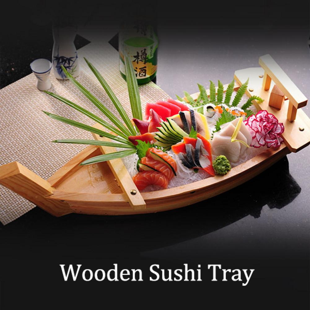 Japanse Houten Sushi Boot Plaat Dienblad Japan Sashimi Sushi Plaat Met Visnet Lade Voor Restaurant Of Thuis Decoratie