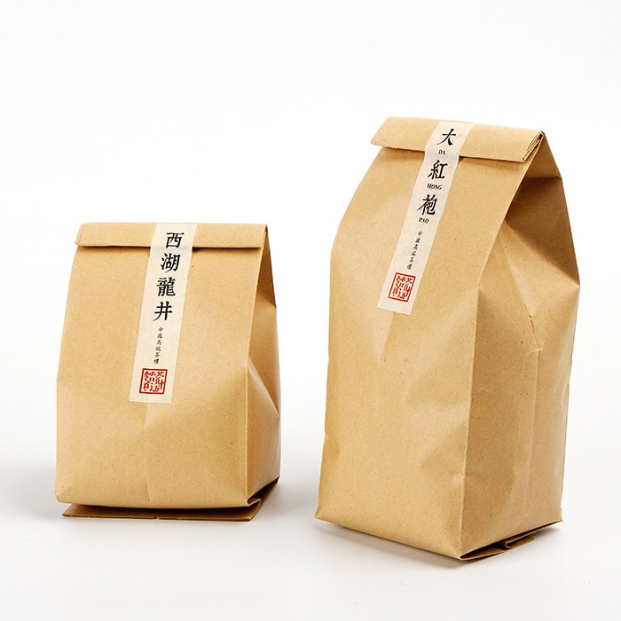 100 Pcs Kraft Paper Foil Side Gusset Bags Pouches Kraft Foil Side Gusset Bags Tea Packaging Kraft Paper Bags