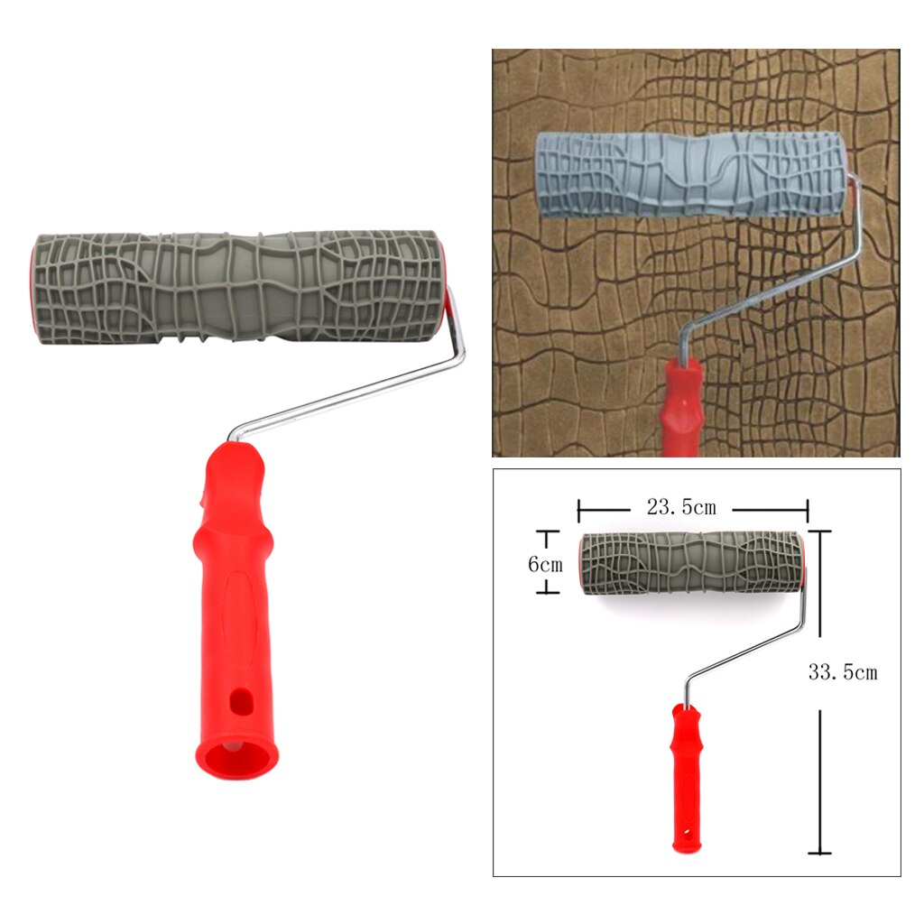 Embossed Textured Paint Roller with Handle DIY Knurling Home Wall Painting Tools
