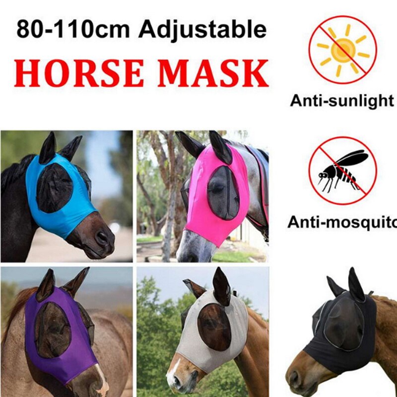 Mesh Paard Anti-Muggen Masker Paard Hoofd Cover Zomer Ademend Comfortabele Anti-Fly Mesh Masker Voor Paard Dier levert