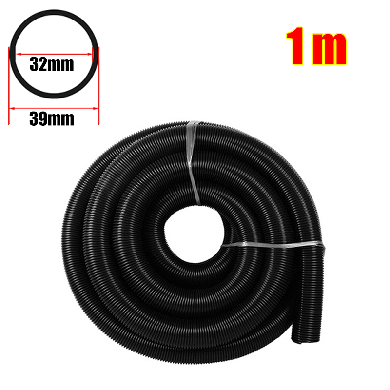 Inner 32 mm Household Vacuum Cleaner Thread Hose Straws Factory Bellows Vacuum Tube Soft flexible EVA Hose Pipe Replacement Part: Black-1m