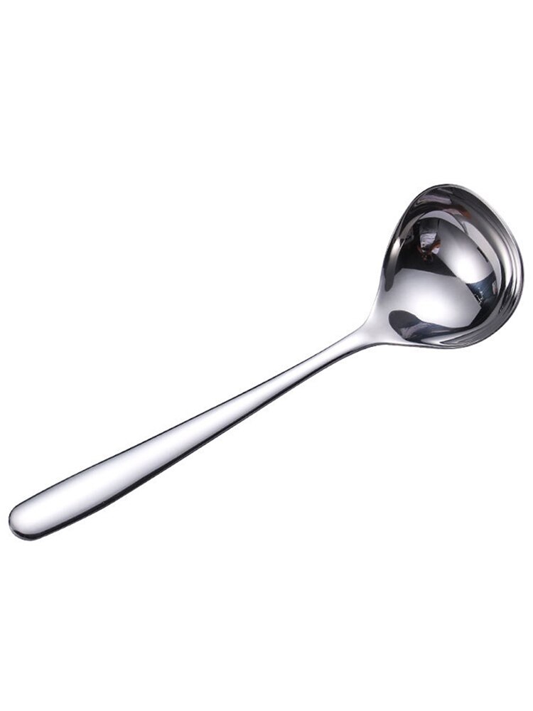 S/L Korean Style Long Handle Soup Spoon Stainless Steel Round Dinner Spoons Kitchen Supplies Cooking Tool