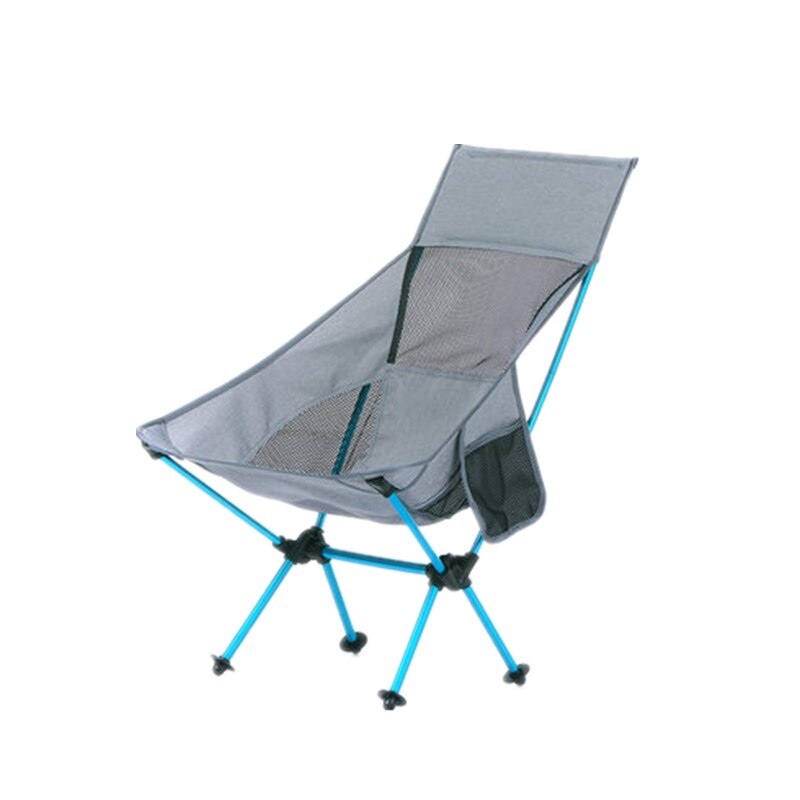 Ultralight Outdoor Opvouwbare Camping Stoel Picknick Wandelen Reizen Vrije Tijd Rugzak Opvouwbare Strand Maan Stoel Vissen Draagbare Stoel: Medium Back Grey