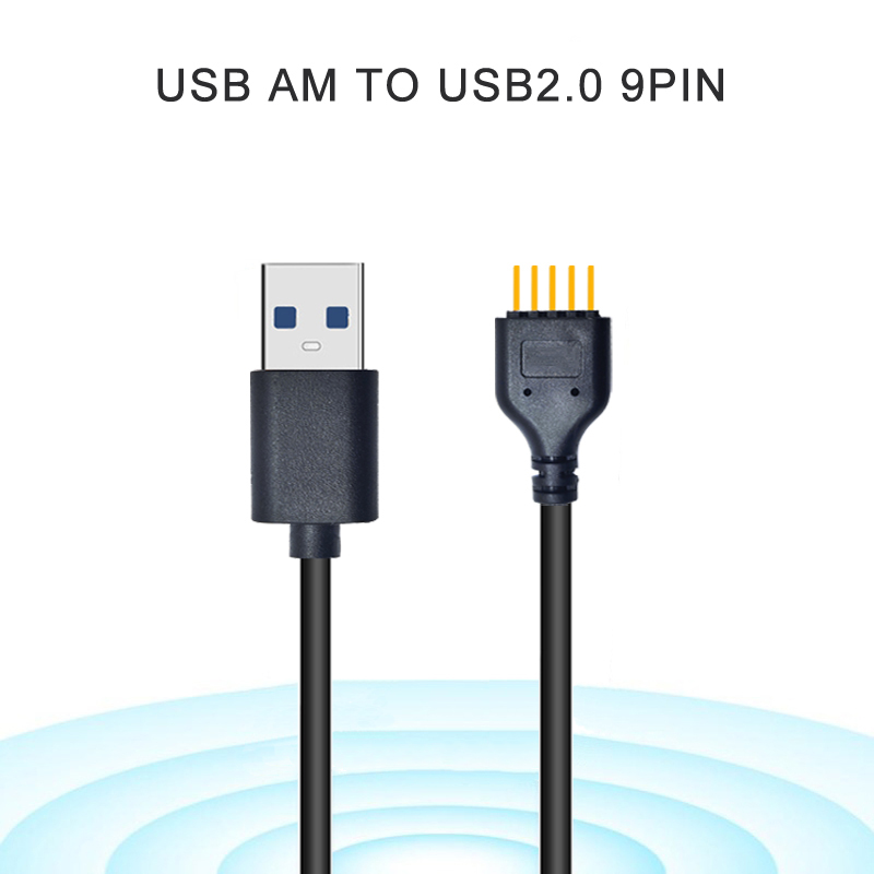 NEUER USB-Anschluss USB-Verlängerungskabel USB2.0 auf 9-poliger Stecker 9-poliger Stecker auf externen USB-A-Stecker PC-Mainboard Internes Datenkabel