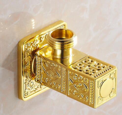 Gouden Hoek Kleppen G1/2x1/2 Keuken Badkamer Accessoires Messing Hoek Valve Voor Wc Wasbak water Afsluiter Wc: A-GL