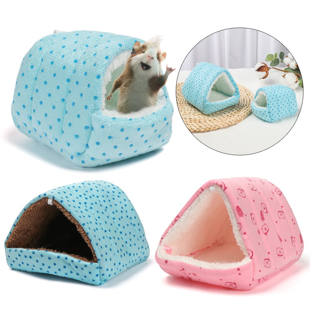 Soft Hamster House Guinea Pig Warm Mat Nest Small Animal Sleeping Bed Winter Comfortable Plush Hamster House Cave Pets Supplies