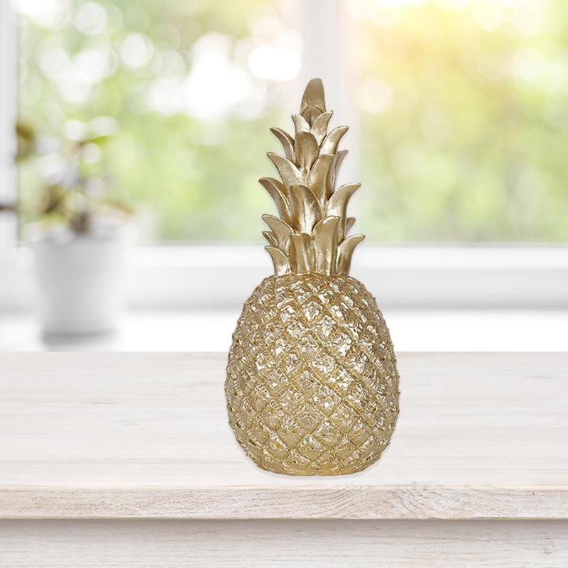 Piña dorada de resina de estilo nórdico, decoración del hogar, sala de estar, gabinete de vino, escaparate, artesanía, mesa lujosa, decoración del hogar, accesorios