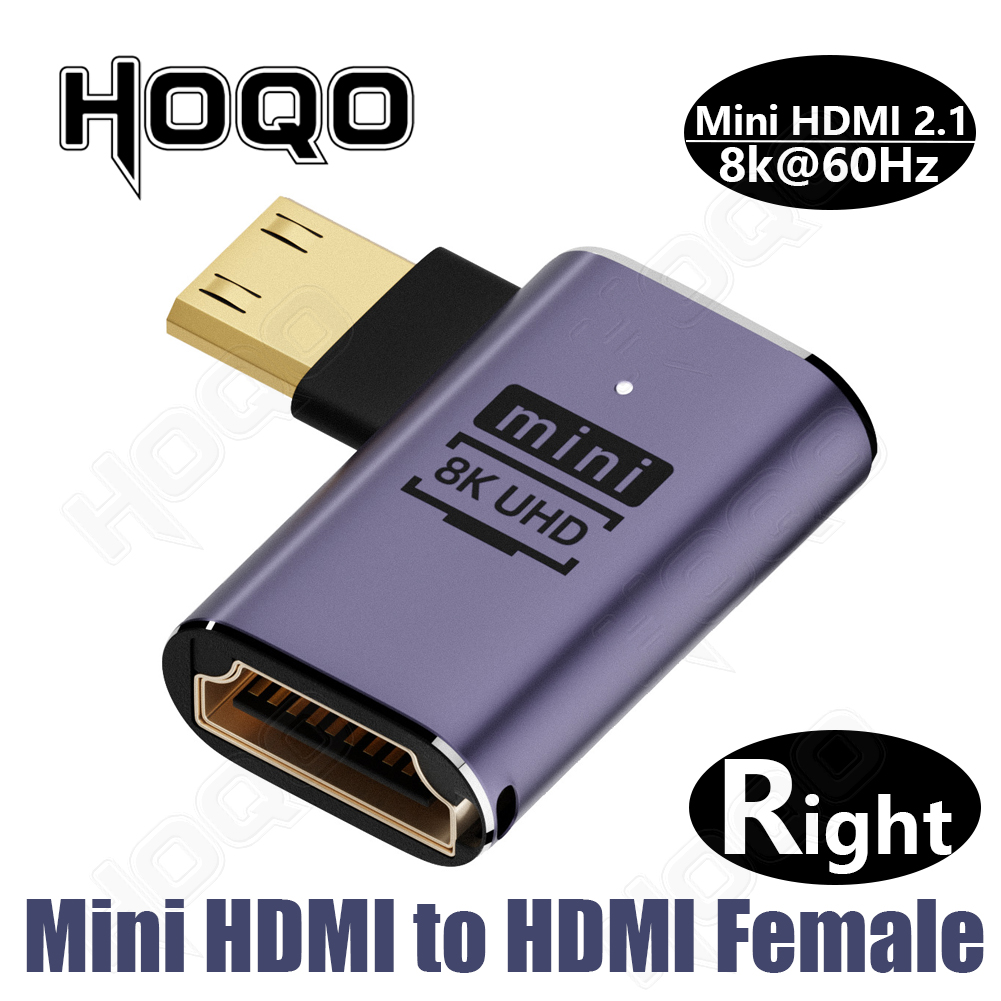 HDMI 90-Grad-Adapter, 8 K, 4 K, 270 Grad, HDMI-Adapter, Stecker auf Stecker/Buchse auf Buchse, nach unten rechts, linker Winkel, Keystone, klein, digital: Elfenbein