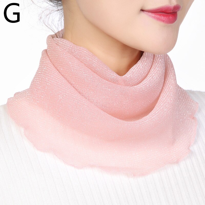 Chiffon Zomer Hals Kraag Sjaal Dames Gezicht Cover Maskers Zijde Bib Zonnebrandcrème Verscheidenheid Zon Bescherming Cirkel Sjaal Mesh Hoofdband: G