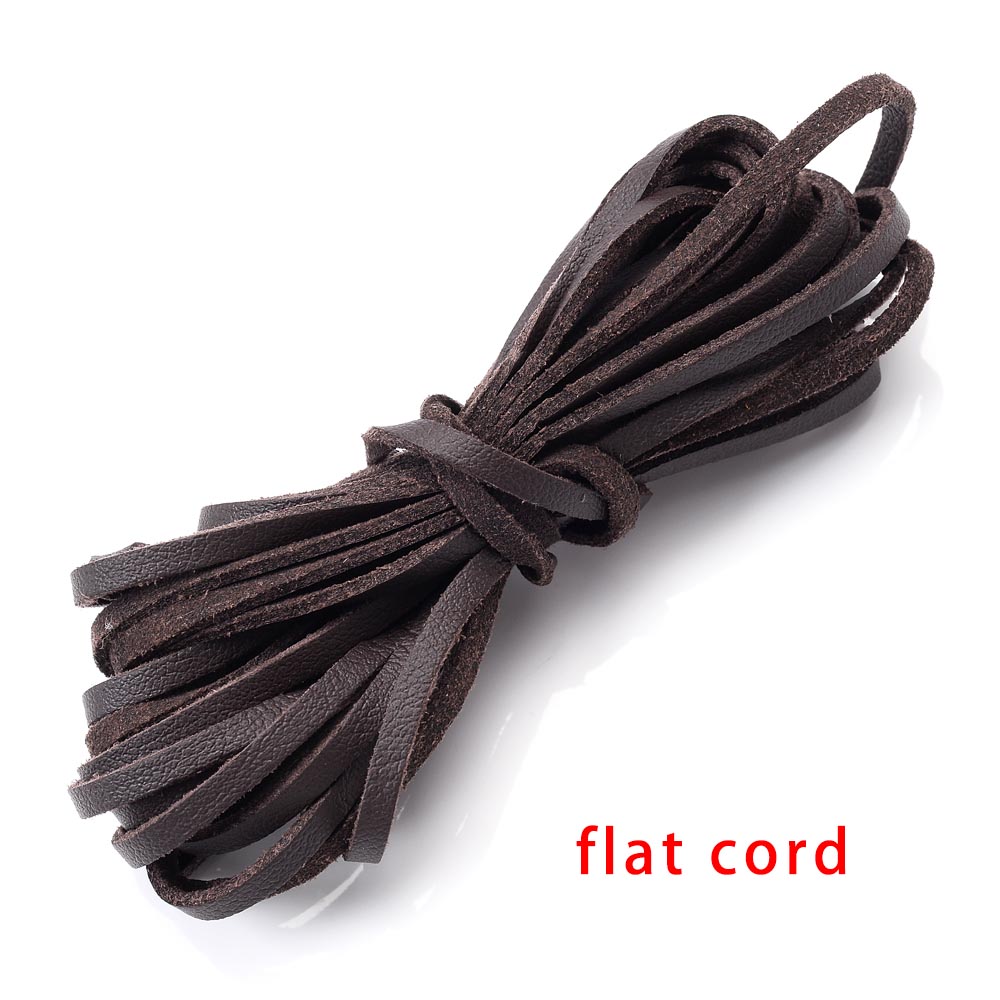 Bracelet en fil de cuir tressé de 5 mètres, cordon rond et plat en cuir, corde à faire soi-même: 4