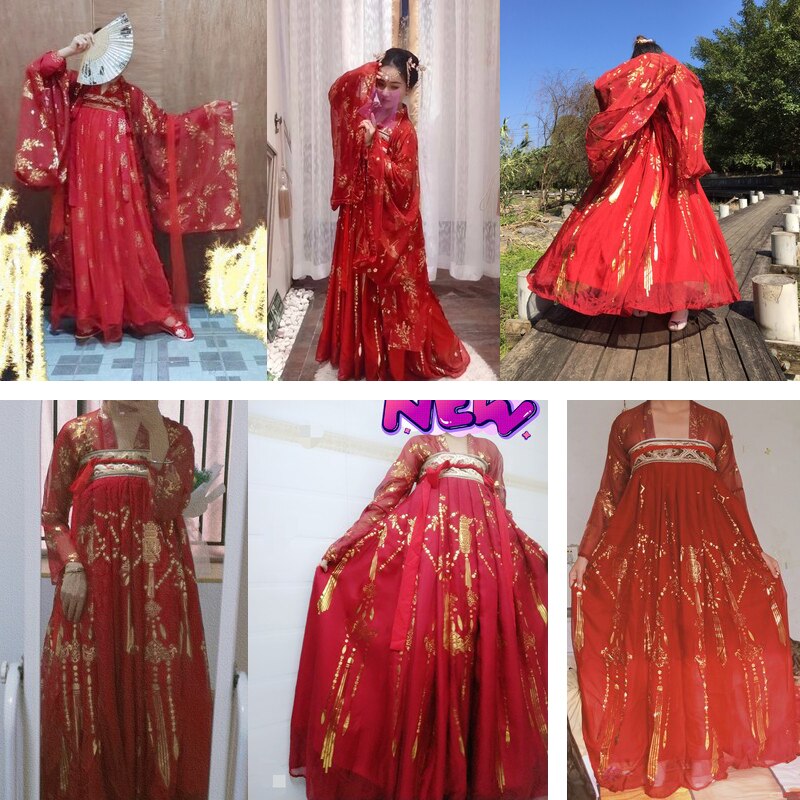verrotten Hanfu Chinesische Alte Kleid Seetang-dynastie Kostüm Weibliche Erwachsene Traditionelle Chinesische Kleidung Frauen Leistung Tragen DNV12778