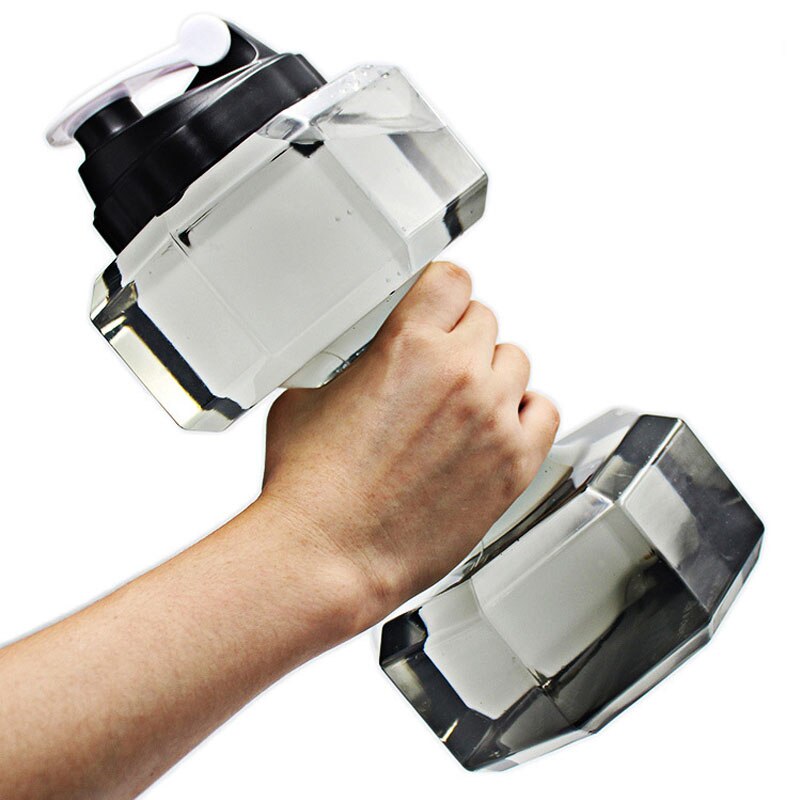 2.2L siłownia hantle butelka na wodę BPA bezpłatne przenośne dużej pojemności butelka wody kreatywny prezent wibrator zdatność sport dzbanek