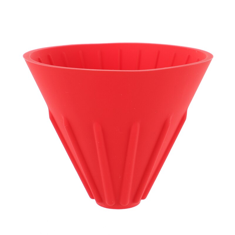 1Pc Rainbow Suiker Kleur Koffie Drip Filter Cup Barista Silica Omkeerbare Opvouwbare Buiten 1-2 Mensen Koffie Druppelaar filter Cup: SYBI064-RD