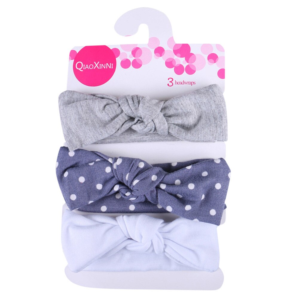 Baby pannband 3 st barn blommigt pannband flickor baby elastisk pilbåge tillbehör hårband set baby hår accessoarer: F