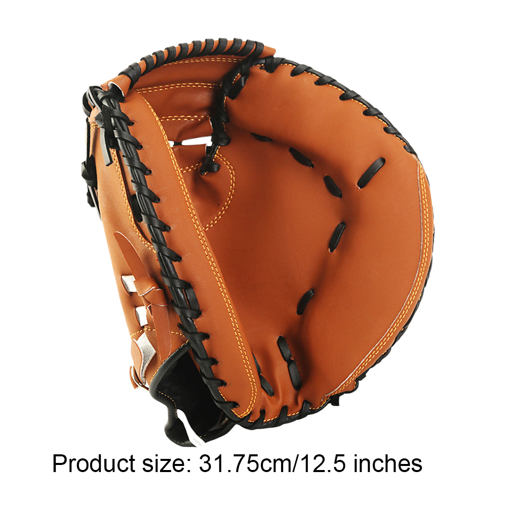 Honkbalhandschoen PU-leer Honkbal Softbal Catcher Dikker softbalhandschoen Slijtvaste Catcher Mitt voor jeugdvolwassenen Oefenen
