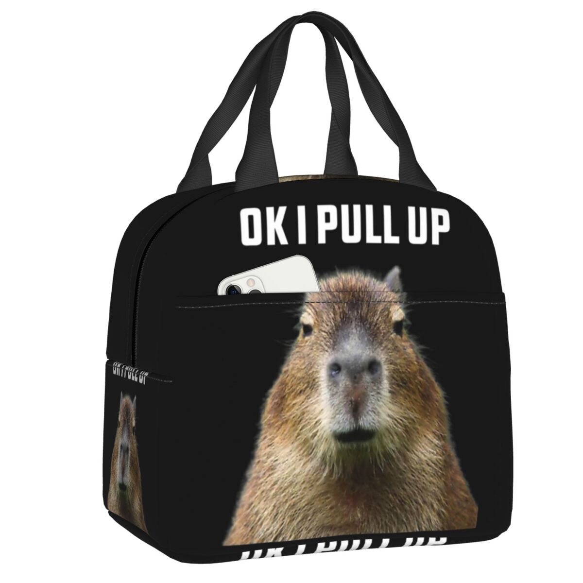 Anpassad capybara isolerad lunchväska för kvinnor läckagesäker kylväska termisk lunchväska kontor picknick resor: Rosa