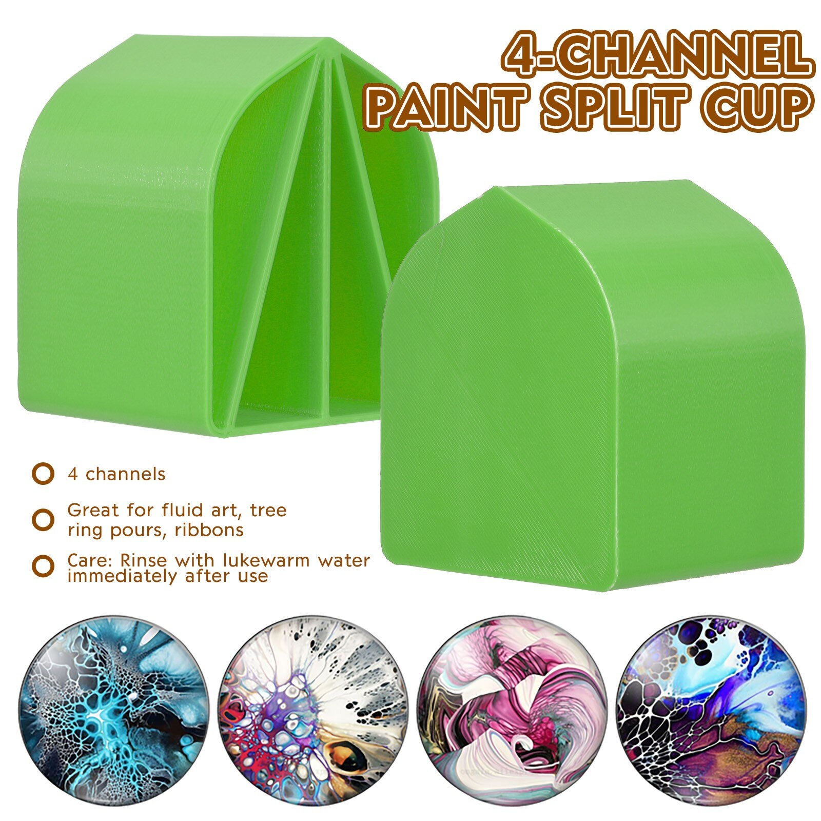 8oz Acrylic Pour Cup 4 Channels Paint Pouring Split Cup Art Pour Supplies Oil Drawing Set For Artist DIY Art Supplies #LR1