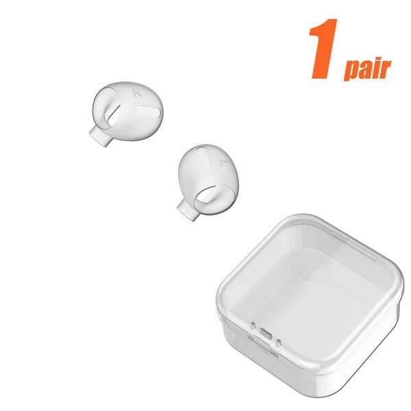 TENNMAK Non Slip Silicone Ear Cover Eartips Compatible with AirPods Pro Eartips Skin Cover Case (fit in the case): clear 1 pair