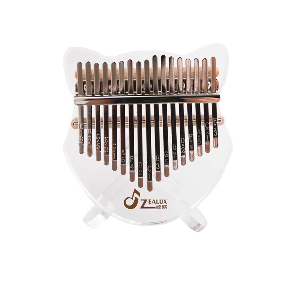 Kalimba de acrílico de 17 teclas, Piano de pulgar transparente negro Mbira Sanza, teclado de Piano de pulgar, instrumento Musical, martillo de afinación