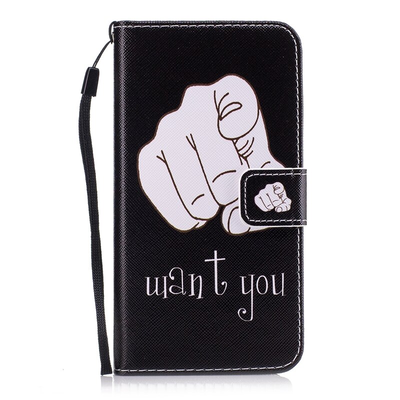 Funda de cuero con tapa para Huawei, carcasa suave tipo billetera para Huawei Y5 II 2 Y5II / Y6 ii Compact CUN-U29 CUN-L21, Honor 5A CUN-L01 CUN U29 L21: finger