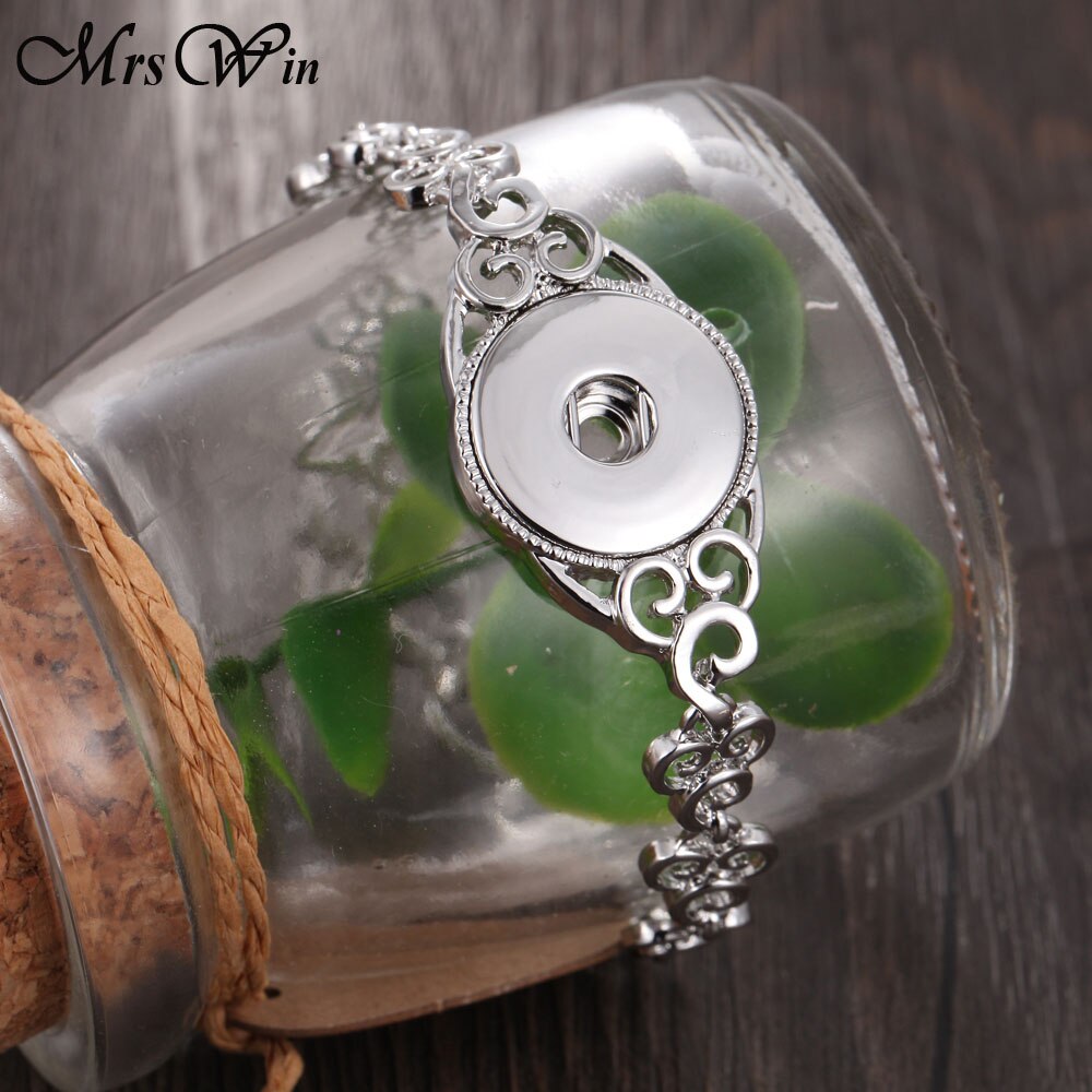 Neue Snap Armband Vintage Silber 18mm Snap Armband Einstellbar Größe Kette Armband Uhren Snap Schmuck: 3