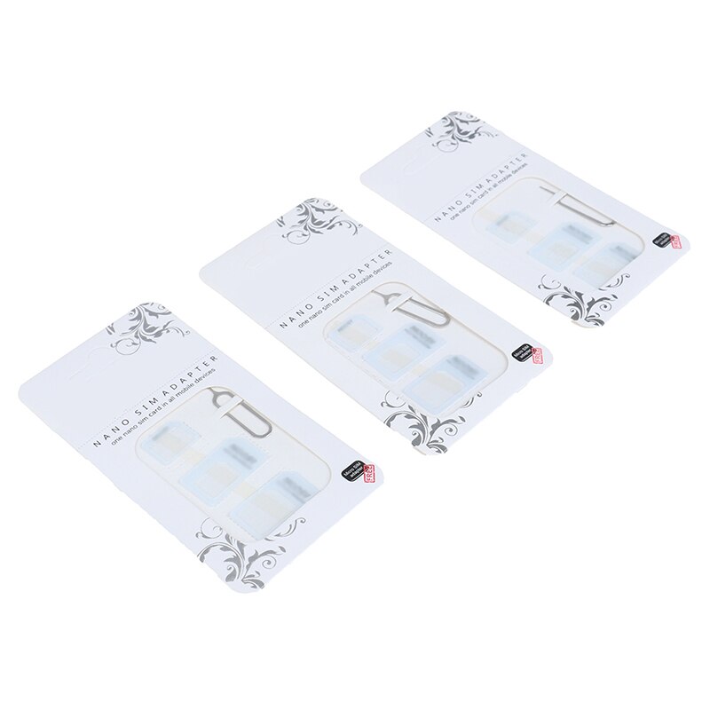 4 in 1 SIM Card Accessoires Pak micro Sim-kaart Lade houder ondersteuning voor iPhone 7 6s 5s samsung huawei xiaomi Adapter kit