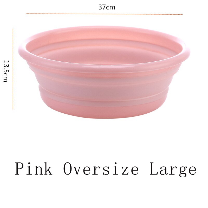Portable Folding Washbasin Tourism Camping Foldable Basin Bathroom Gadget Kitchen Household Cleaning Tools Car Wash Basins: Pink Oversize Large