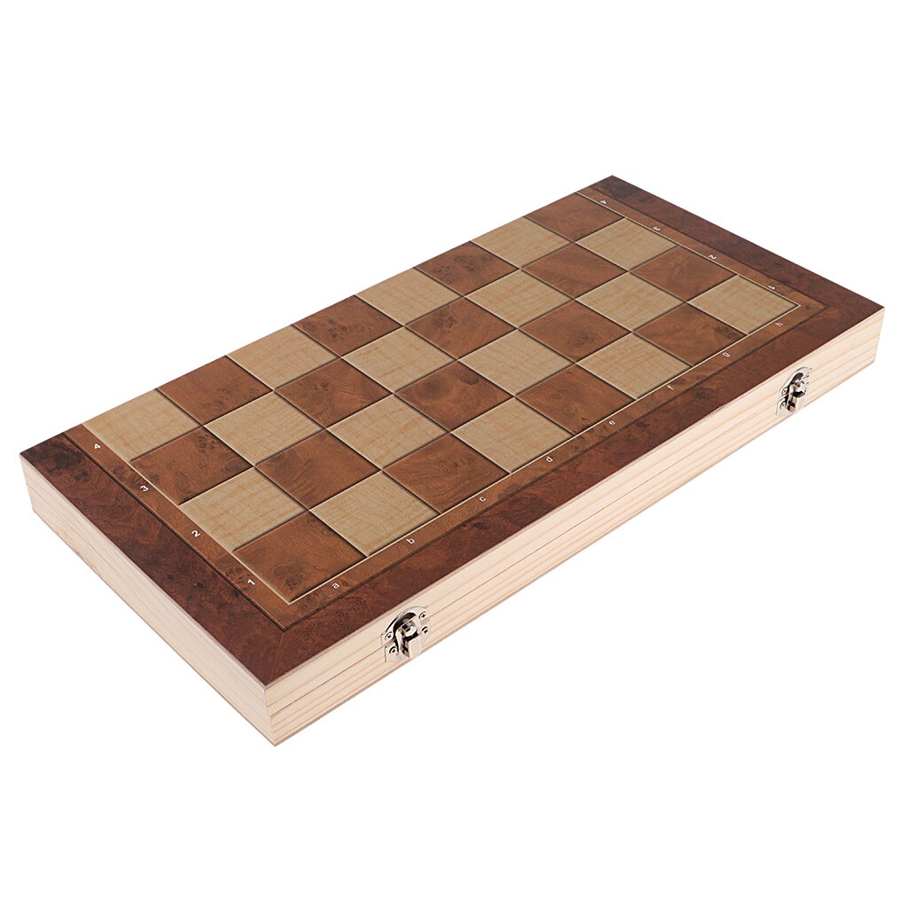 Chess & Checkers & Backgammon 3 in 1 Chess Toy Wooden Chess Tournament Chess Checkers Set 44 x 44cm