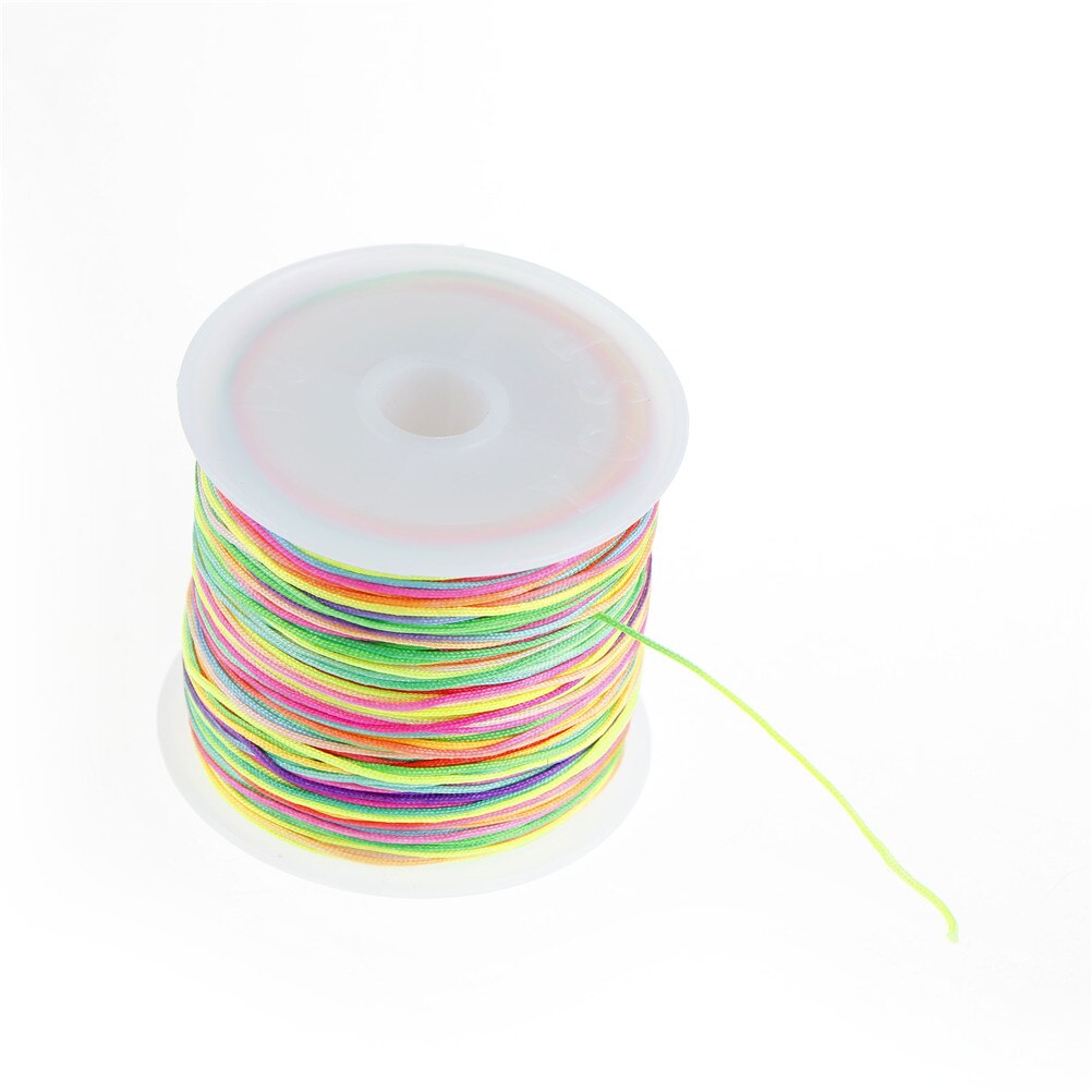 1 rollo de 45M de hilo chino para hacer pulseras y collares, flecos multicolores, hilo encerado, cuerda de joyería
