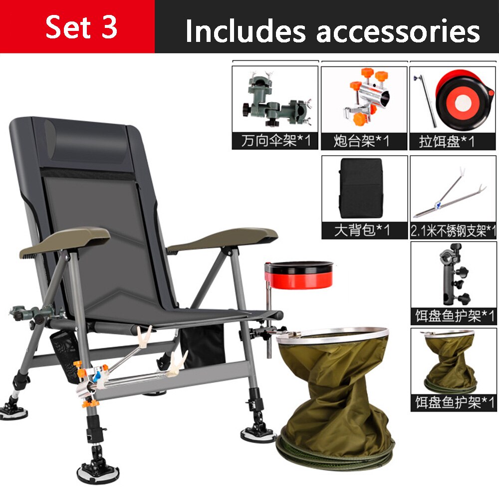 Fishing Chair Beach Chair Outdoor Foldable Fishing Chair Recliner four-leg Adjustable Portable Fishing Chair Comfortable