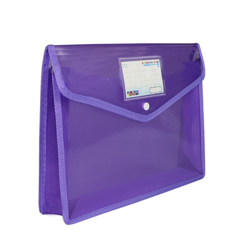 Eco-Friendly Plastic File Folders Expandable Envelope Folder with Snap Button Closure Durable Waterproof for Office Home UY8: Purple