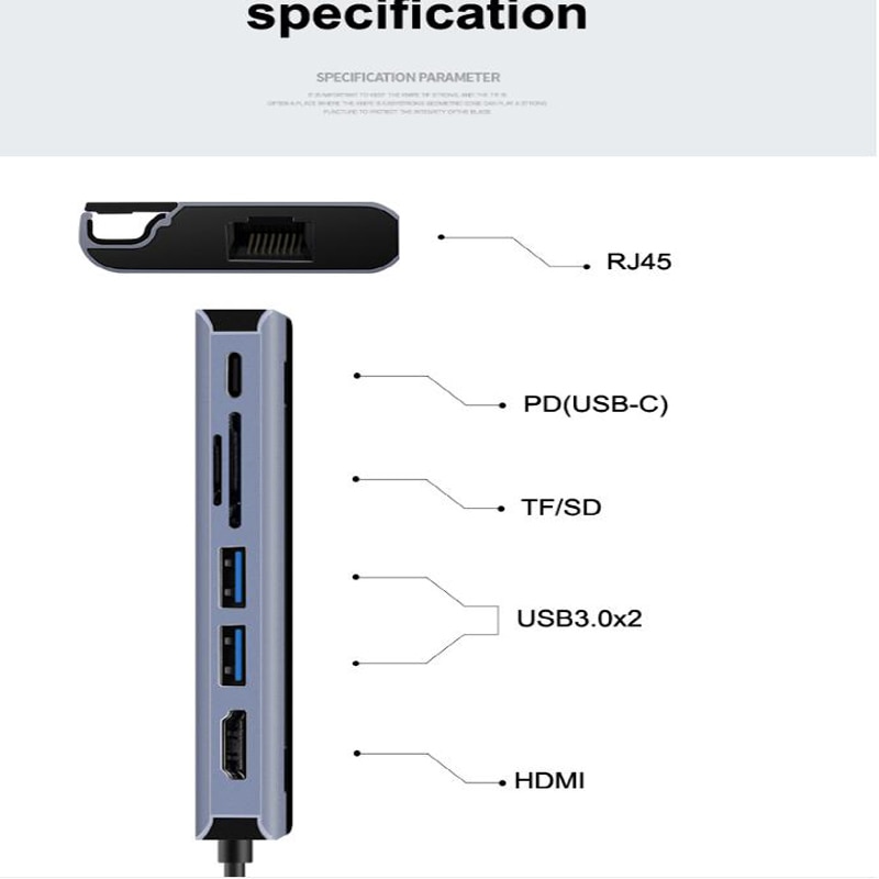 Tebe USB rodzaj-c 7 w 1 Centrum robić 4K HDMI kompatybilny czytnik kart Rj45 TF/SD PD szybkie ładowanie dla MacBook zawodowiec/stacja dokująca powietrza