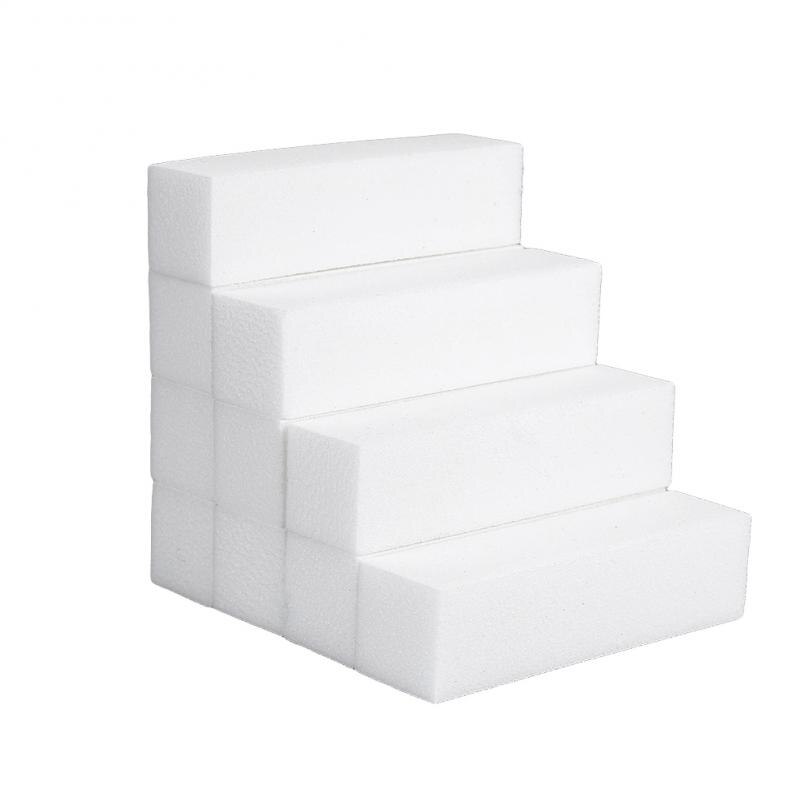 Lima de uñas blanca con esponja, decoración artística de Lima para uñas, lijado, pulido y pedicura