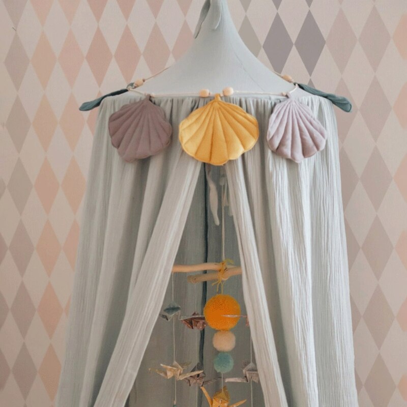 Shell/Leaves Shape Baby Crib Mosquito Net Ornament Wall Hanging Pendant Kids Children Home Decoration